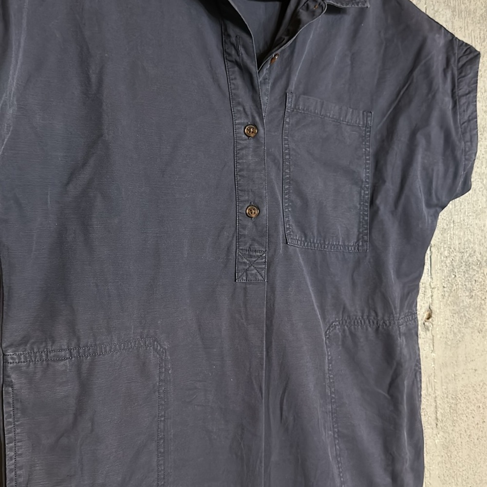 GAP Women's Midi Shirt-Dress in Dark Blue - Picture 7 of 11